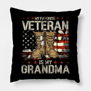 Mother's Day My Favorite Veteran Is My Grandma Proud Pillow