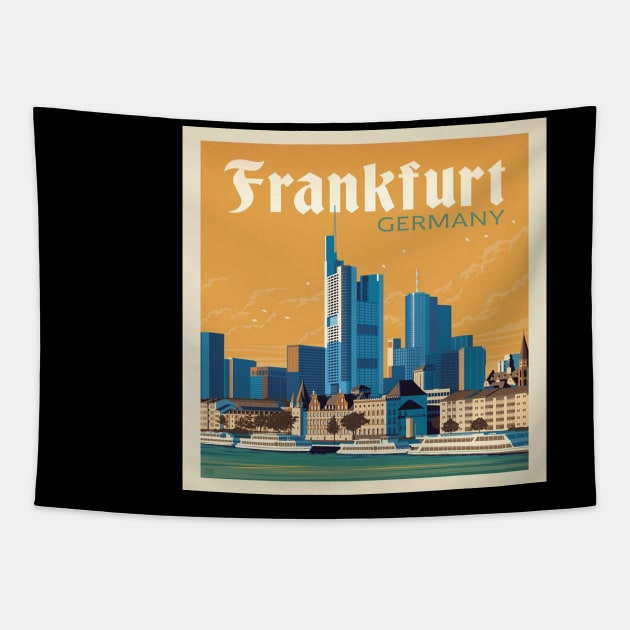 FRANKFURT GERMANY TRAVEL VINTAGE Tapestry by cityvinart