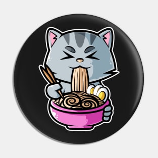 Cat Ramen Bowl Kawaii Neko Anime Japanese Noodles product Pin