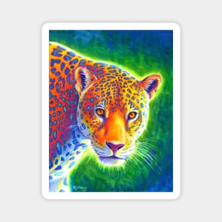 Light in the Rainforest Rainbow Jaguar Wild Feline Magnet