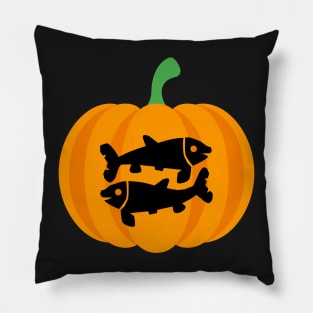 Halloween Jack O Lantern Pisces Zodiac Sign Pillow