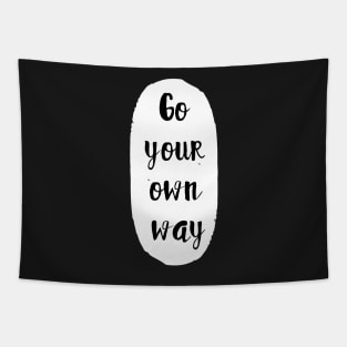 Go Your Own Way Abstract Shape Minimalist Blacj ans White Design Tapestry