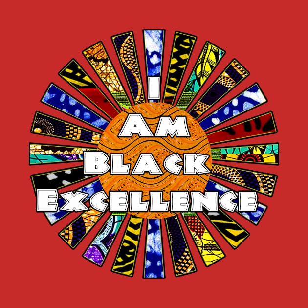 I am Black Excellence African Fabric Collage by artbyomega