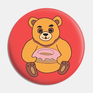 Teddy bear with donut Pin