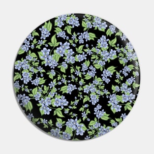 Blue Flower Pattern Pin