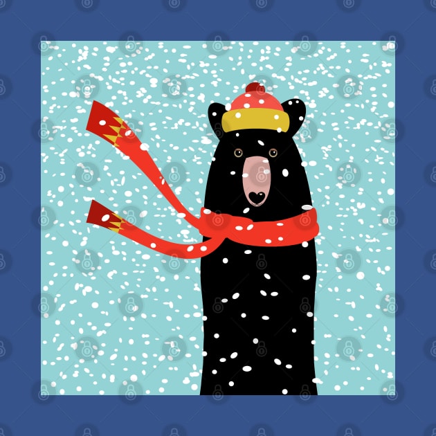 BLACK BEAR IN BLIZZARD by JeanGregoryEvans1