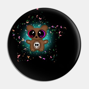 Cute Little Big Eyed Scarebear In A Star Pin