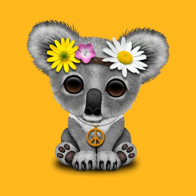 Cute Baby Koala Hippie by jeffbartels