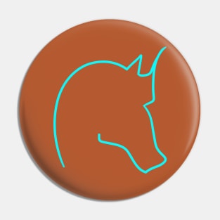 Aqua Horsehead Pin