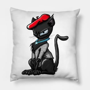 French black cat Pillow