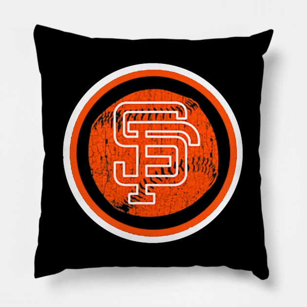 Vintage San Francisco Baseball SF Pillow by mn9