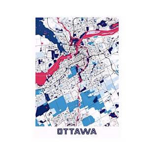 Ottawa - Ontario MilkTea City Map T-Shirt