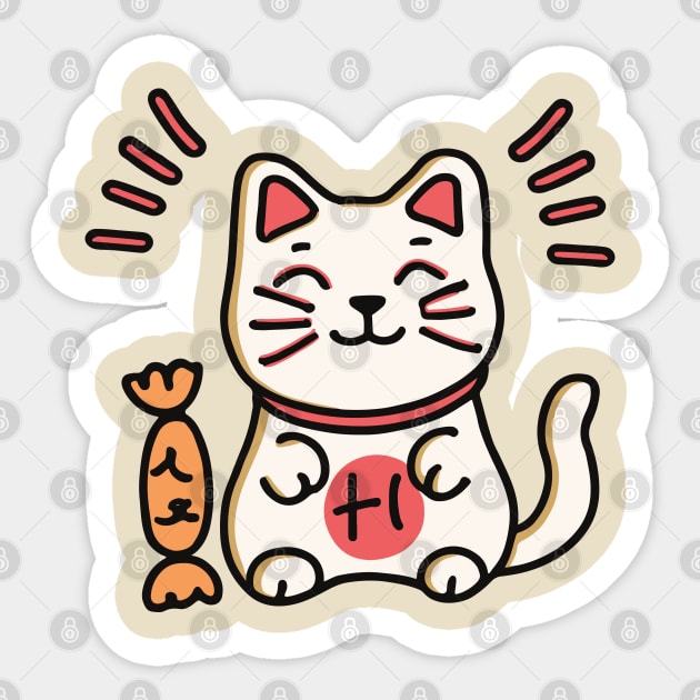 Cute Chinese Cat Cartoon Chinese Cat Sticker TeePublic