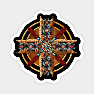 Red and Brown Native American Mandala Magnet