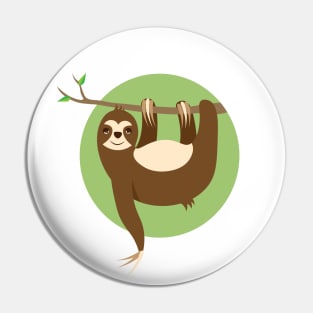 Cute sloth on green background Pin