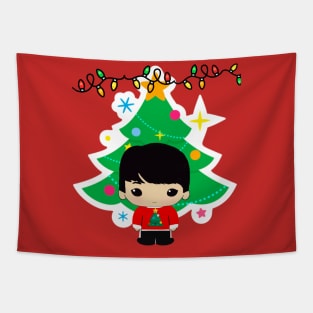 Cute chibi Yuki Christmas version Tapestry