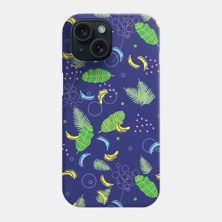 Green and Blue Banana Jungle Print Phone Case