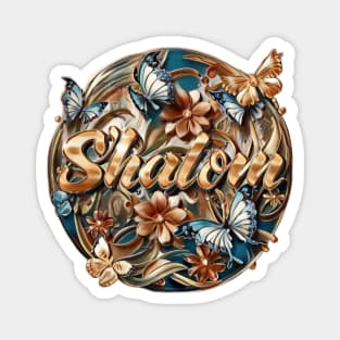 Shalom Floral Butterflies Magnet