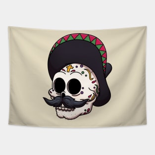 Male Dia De Los Muertos Sugar Skull Tapestry