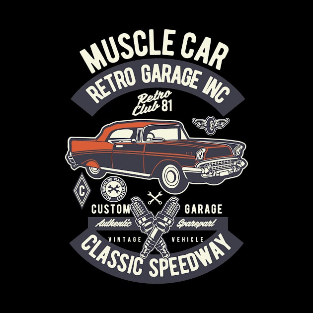 Retro Muscle Car, Vintage Retro Classic by CoApparel