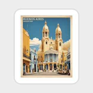 Recoleta La Boca and Tango Buenos Aires Argentina Vintage Tourism Poster Magnet