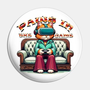 Vintage VR Gaming Cat - Nostalgic Geek Chic Apparel Pin