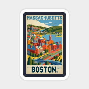 A Vintage Travel Art of Boston - Massachusetts - US Magnet