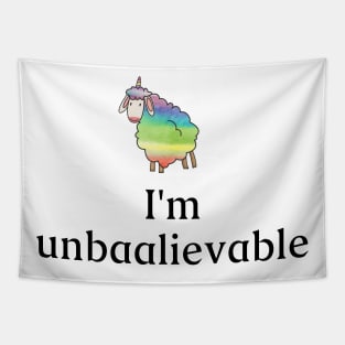 Incredible rainbow unicorn sheep. What does the sheep say? Baa! Shirt and accessory gift idea Tapestry