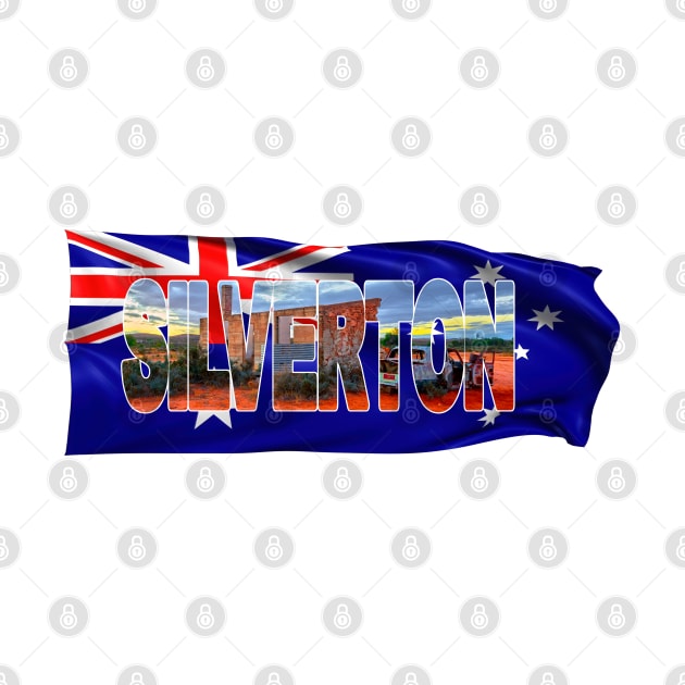 SILVERTON Heritage - New South Wales, Australia with Flag by TouristMerch