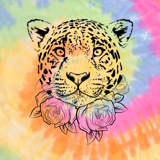 Majestic leopard with Flowers T-Shirt