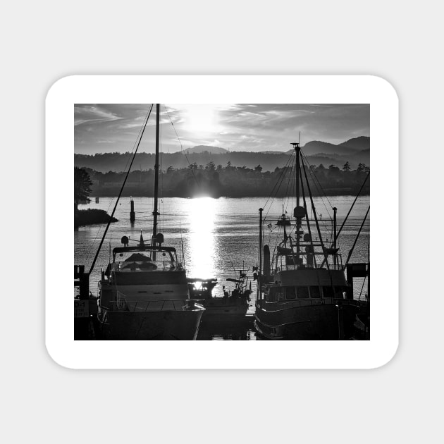 Sunset Fishing Boats Magnet by KirtTisdale