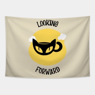 looking forward black cute cat Tapestry