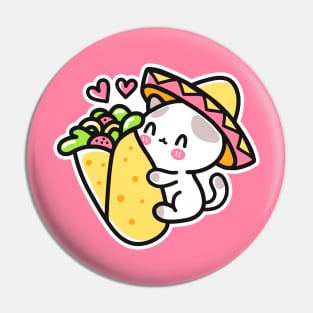 Burrito Purrito Kitten Pin