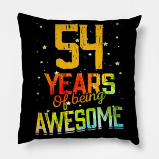 54 Years Of Being Awesome Gifts 54th Anniversary Gift Vintage Retro Funny 54 Years Birthday Men Women Pillow