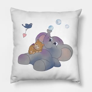 Katze und Elefant Pillow