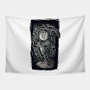 Solo Astronaut Space love - Moon Lovers Tapestry