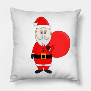 Cute Santa Claus Holding Bag of Gifts Pillow