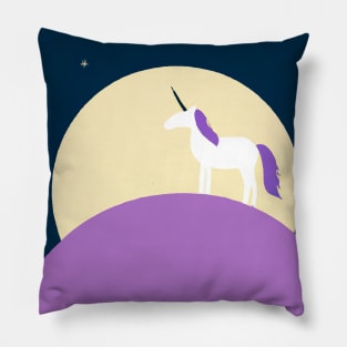 Moon Unicorn Minimal Pillow