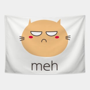 Sarcastic Funny Angry Cat MEH Halloween Tapestry