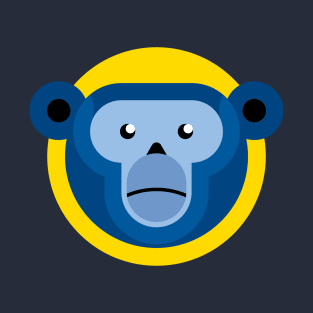 Blue Monkey on yellow T-Shirt