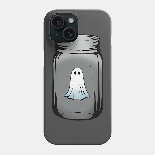 Apothecary Cute Ghost In A Witchy Jar Phone Case by SkullFern