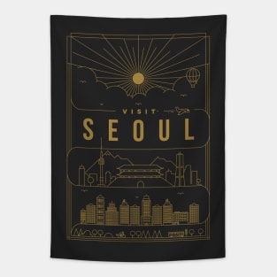 Seoul Minimal Lineal Poster Tapestry