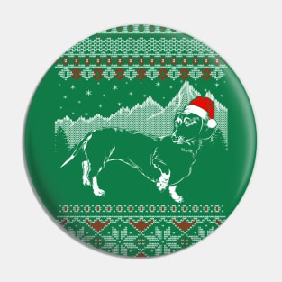 DACHSHUND UGLY CHRISTMAS SWEATER DESIGN Pin