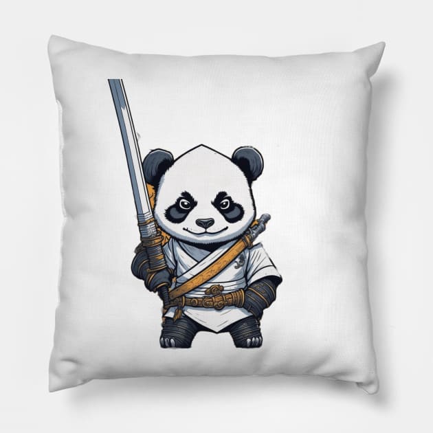 Cute Cartoon Panda Samurai Katana Sword Wilding Pillow by BKSMAIL-Shop