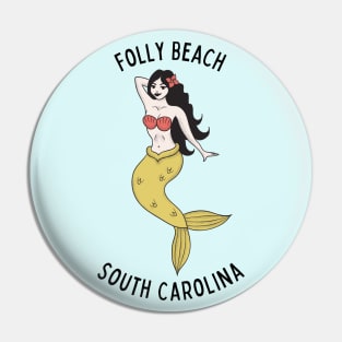 Folly Beach South Carolina Mermaid Pin