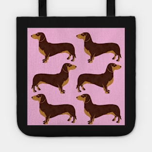 Sausage dogs (daschund) pink Tote