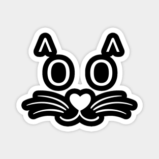 Meow (Dark Ver). Staring Cat Face Art Magnet