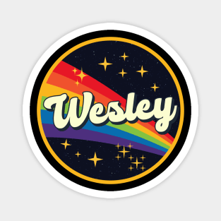 Wesley // Rainbow In Space Vintage Style Magnet