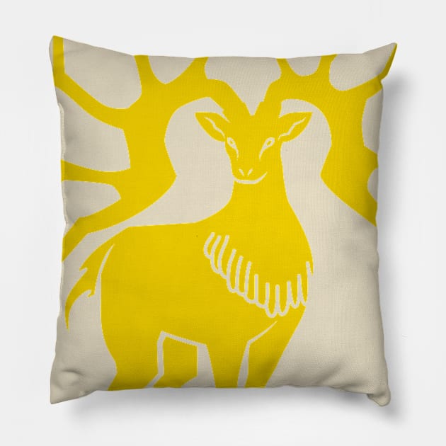 Golden Deer Pillow by SJBTees