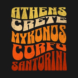 Athens Crete Mykonos Corfu Santorini T-Shirt